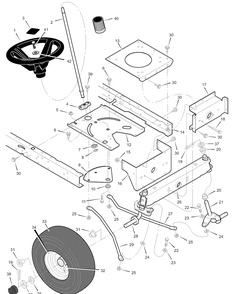 Steering Diagram and Parts List for 312002X98A 2003 Briggs and Stratton Lawn Tractor